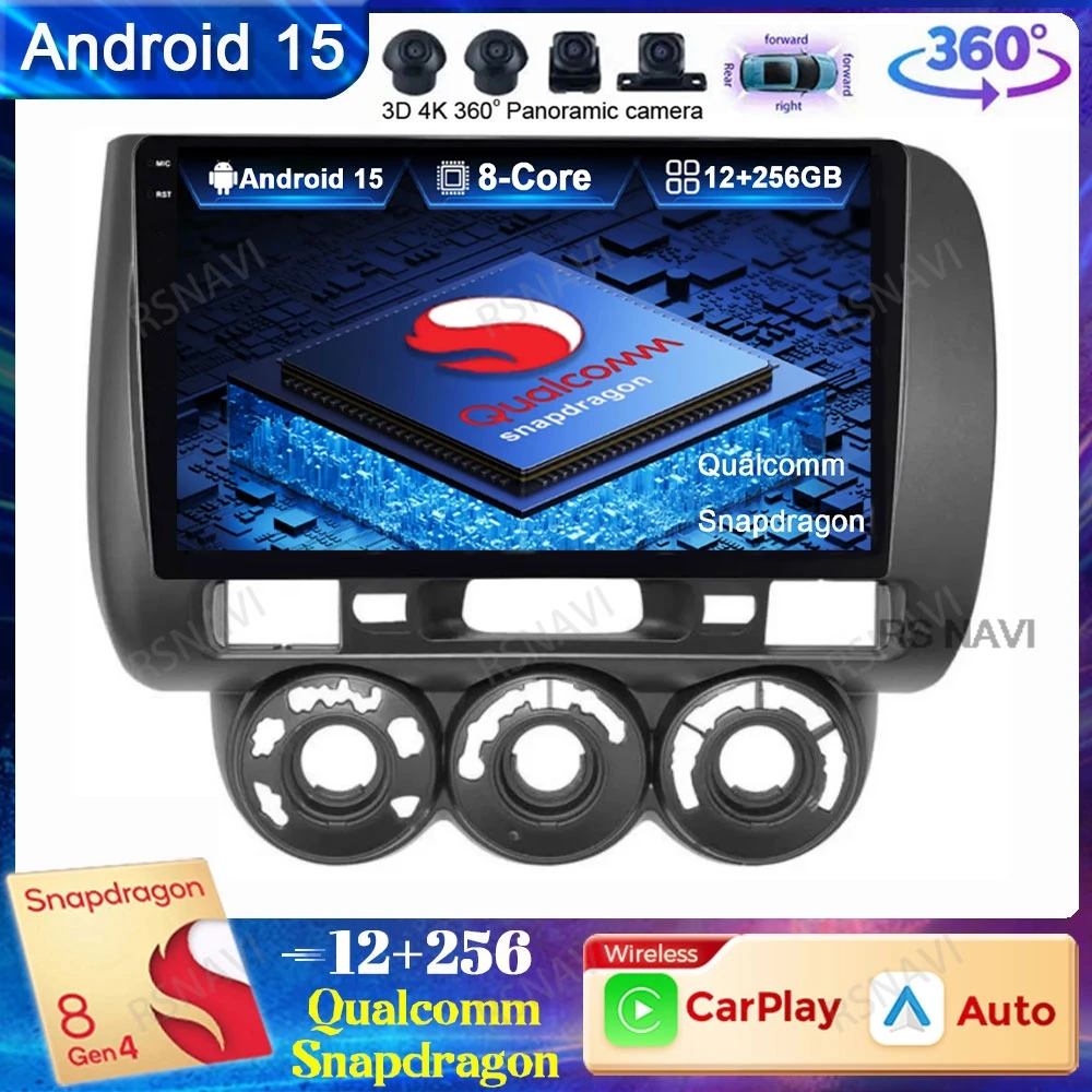 

Android 15 Car Radio For Honda Fit Jazz City 2002 2003 2004 2005 2006 2007 Navigation Autoradio Stereo DVD 4G LTE Multimedia BT