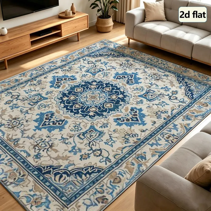 1 Piece of Persian Vintage Style Carpet, Soft and Comfortable, Easy to Maintain, Machine Washable, Indoor Rug, Suitable for under Dining Tables, Farmhouses, Living Rooms, Dining Rooms, Bedrooms, Entryways, Home Offices, and Home Decor.