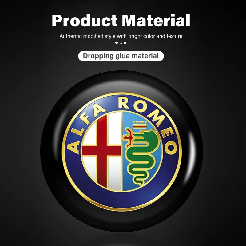 Hub Caps 8pcs Car Door Keyhole Protection Stickers Lock Core Decal For Alfa Romeo GT Stelvio F1 Brera Volante Tonale Gloria Disc view 4