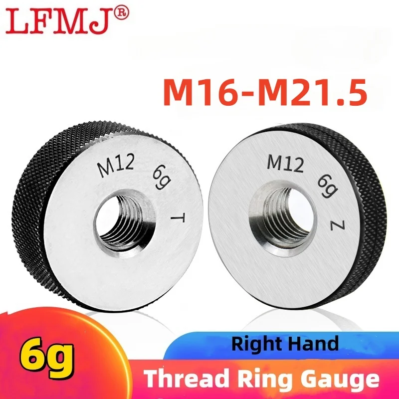 1SET(1*GO+1*NOGO)6g Non-Standard Metric Fine Tooth Thread Ring Gauge Accuracy Measure Tool M16M17M18M19M20M21M21.5 Right Hand