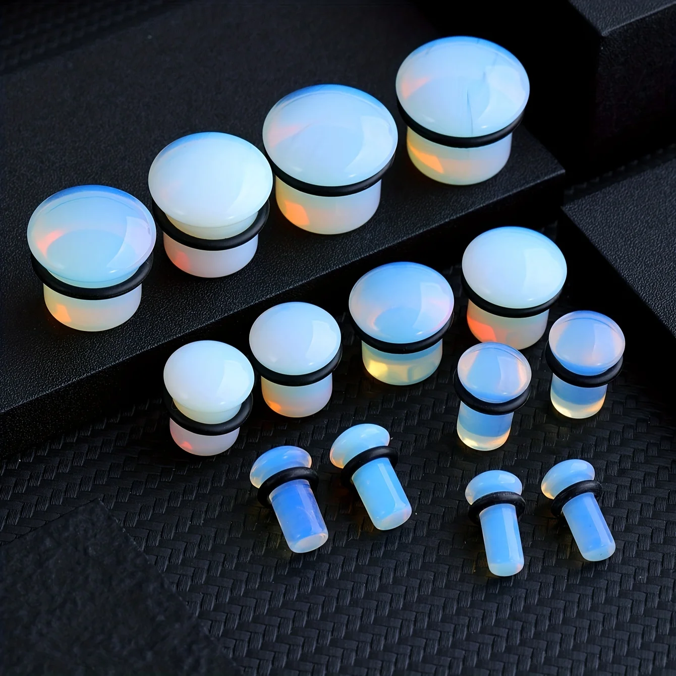 1 Pair 6MM-16MM Synthetic Stone Ear Plug And Tunnel Men Women Flesh Stretcher Single Flared Ear Expander Piercing Body Jewelry