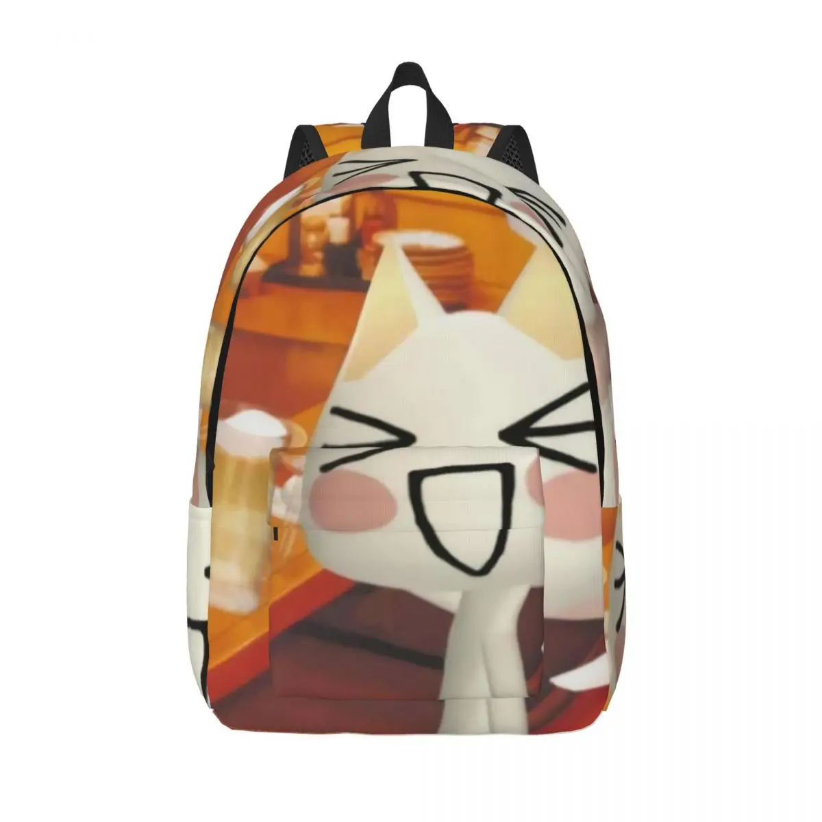حقيبة ظهر Toro Inoue Cat لطلاب المدارس الابتدائية لرياض الأطفال حقيبة كتب Happy Neko للأولاد والبنات والأطفال من القماش حقيبة نهارية رياضية