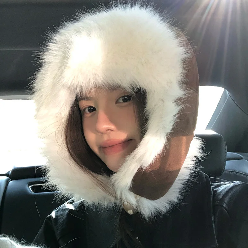 inverno-leopardo-impressao-de-pelucia-lei-feng-chapeu-masculino-e-feminino-inverno-ciclismo-camurca-a-prova-vento-quente-protecao-da-orelha-esqui-russo-bone-gorras