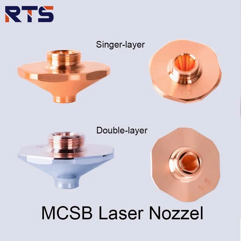 RTS MCSB High  Speed Laser Nozzle Dia.28mm Caliber 1.0-5.0mm Double&Singer Layer For Raytools Hans HSG WSX Precitec Laser Head