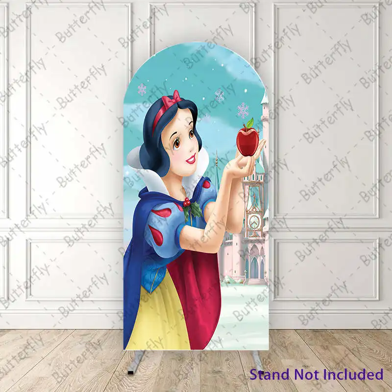 

Snow White Dreamy Castle Red Apple Princess Disney Cartoon Arch Photo Backdrop Cover Girls Birthday Party Background Decoration