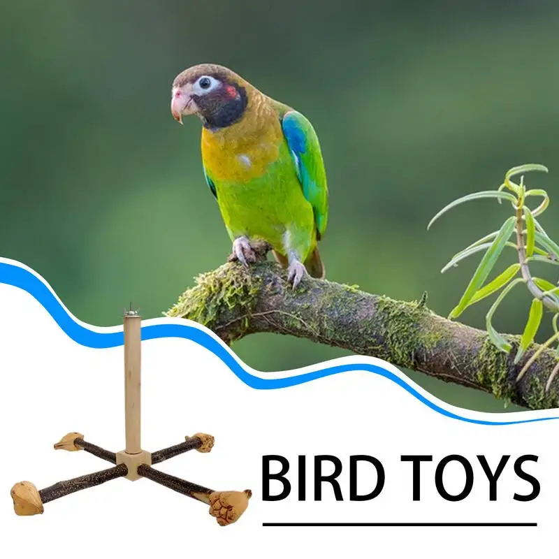 Natural Parrot Perch Bird Stand Tree Rods Claw Grinder Long Tailed Parakeet Climbing Standing Tree Branch Bird Cage Accessories