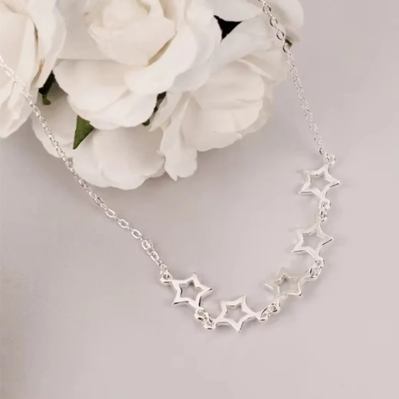 New Arrivals 925 Sterling Silver stars Necklaces & Pendants For Women Hot Fashion sterling-silver-jewelry