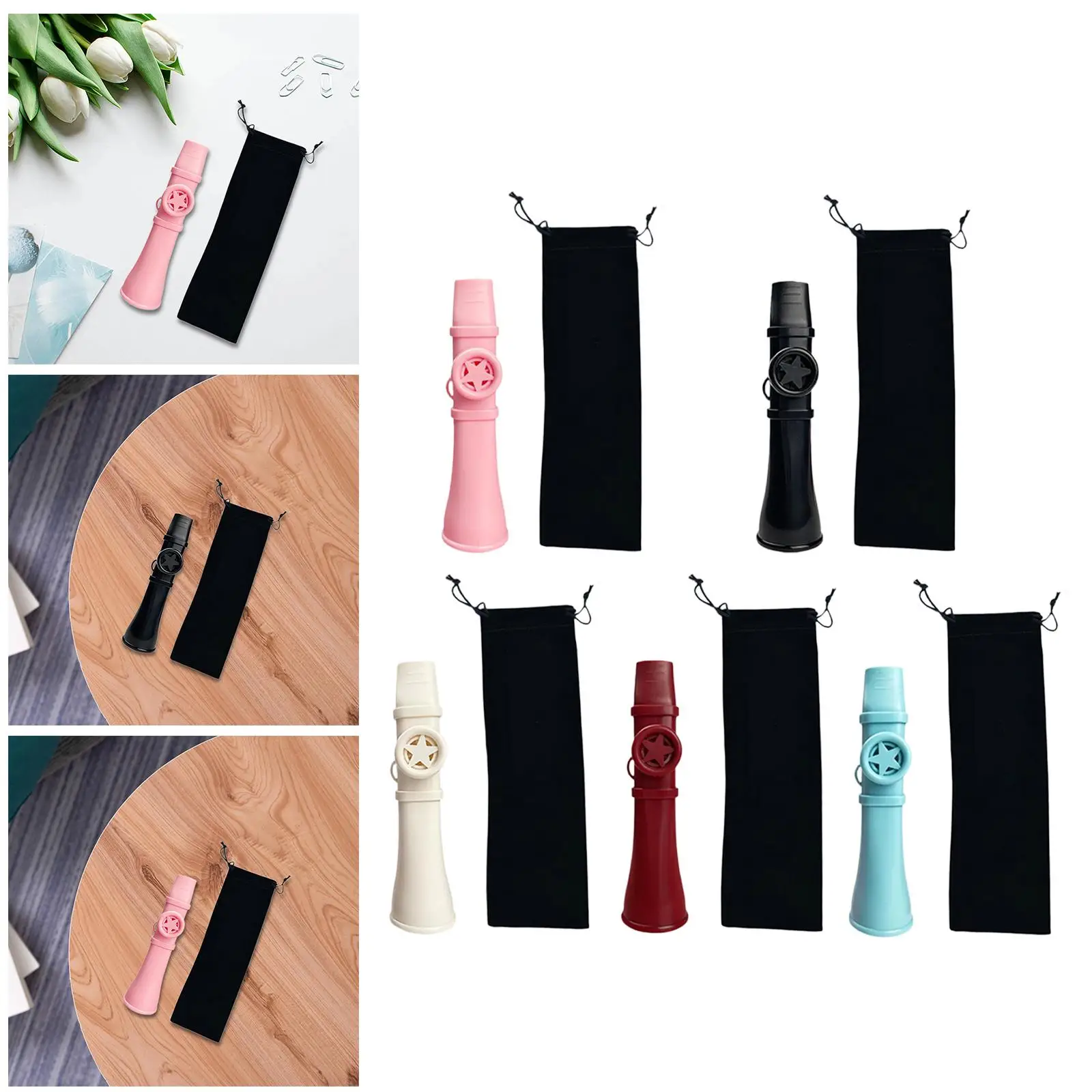 Professional Portable Kazoo Flute Plastic Holder Easy to Use for Kids Adults Live Party