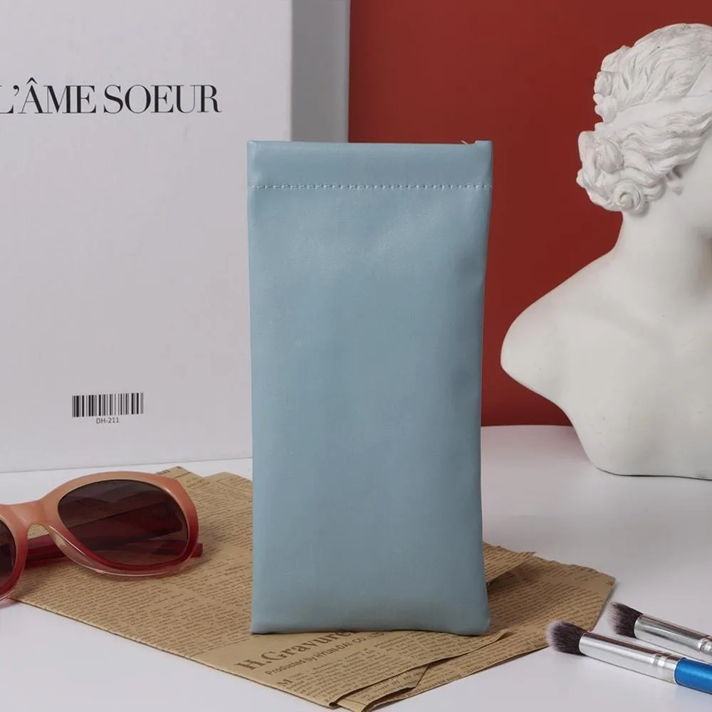 

Новый чехол для солнцезащитных очков из искусственной кожи, простые сумки для хранения очков, однотонные аксессуары для очков, водонепроницаемый чехол