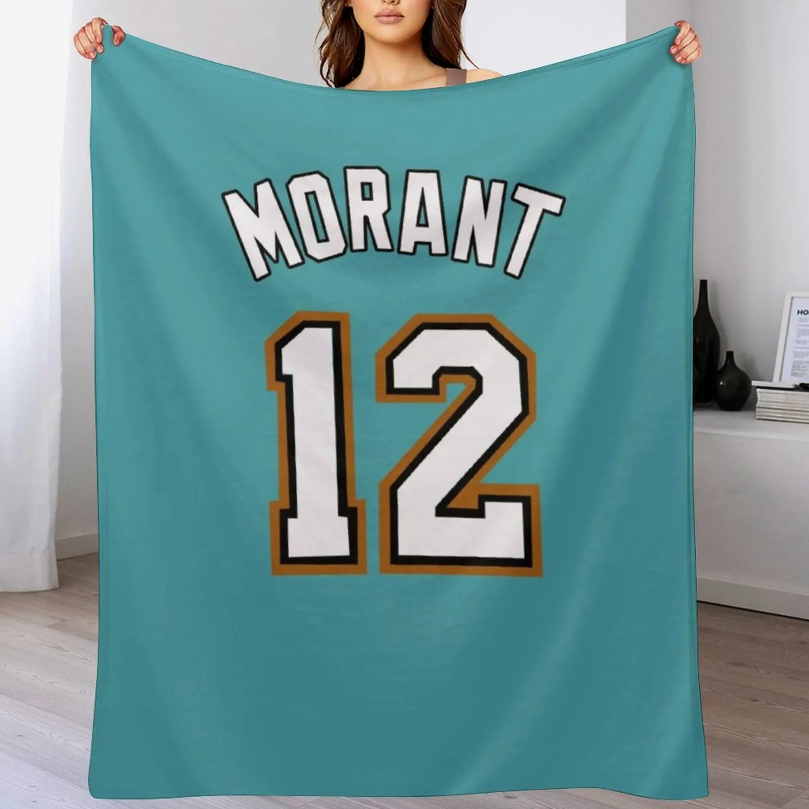 

Ja Morant throwback jersey Throw Blanket Luxury Summer Soft Big Soft Plaid Blankets