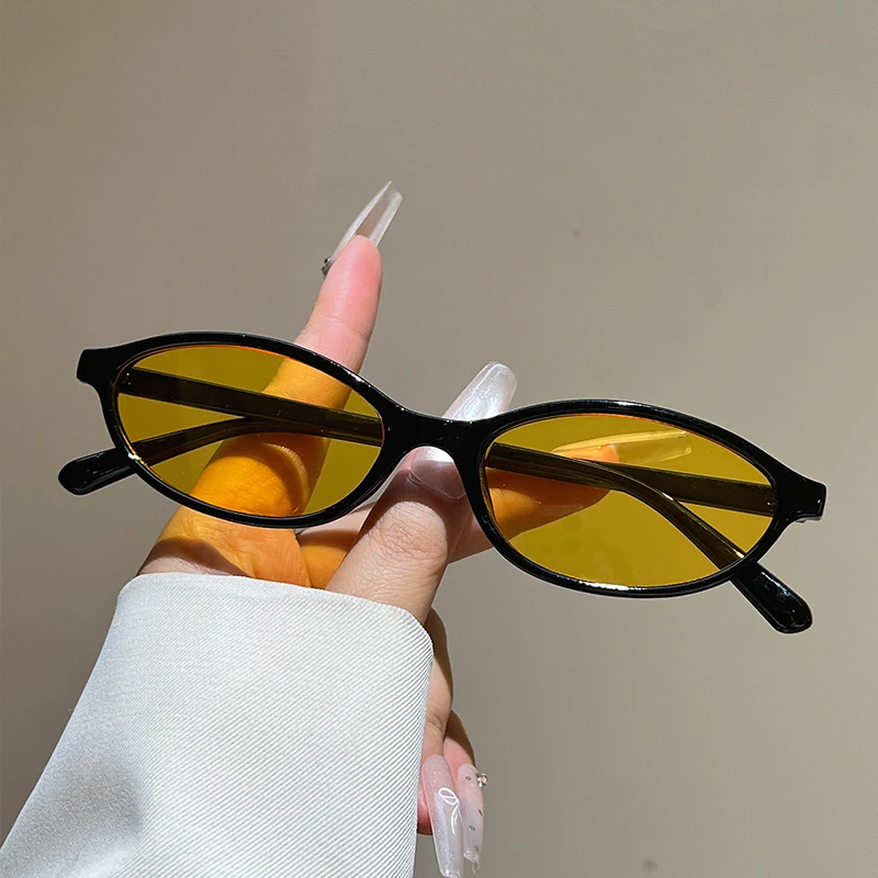 KAMMPT Einfache Ovale Sonnenbrille für Damen, Modische Einfarbige Casual-Brille, 2026 Neues Trendiges Markendesign, Retro-Sonnenbrille