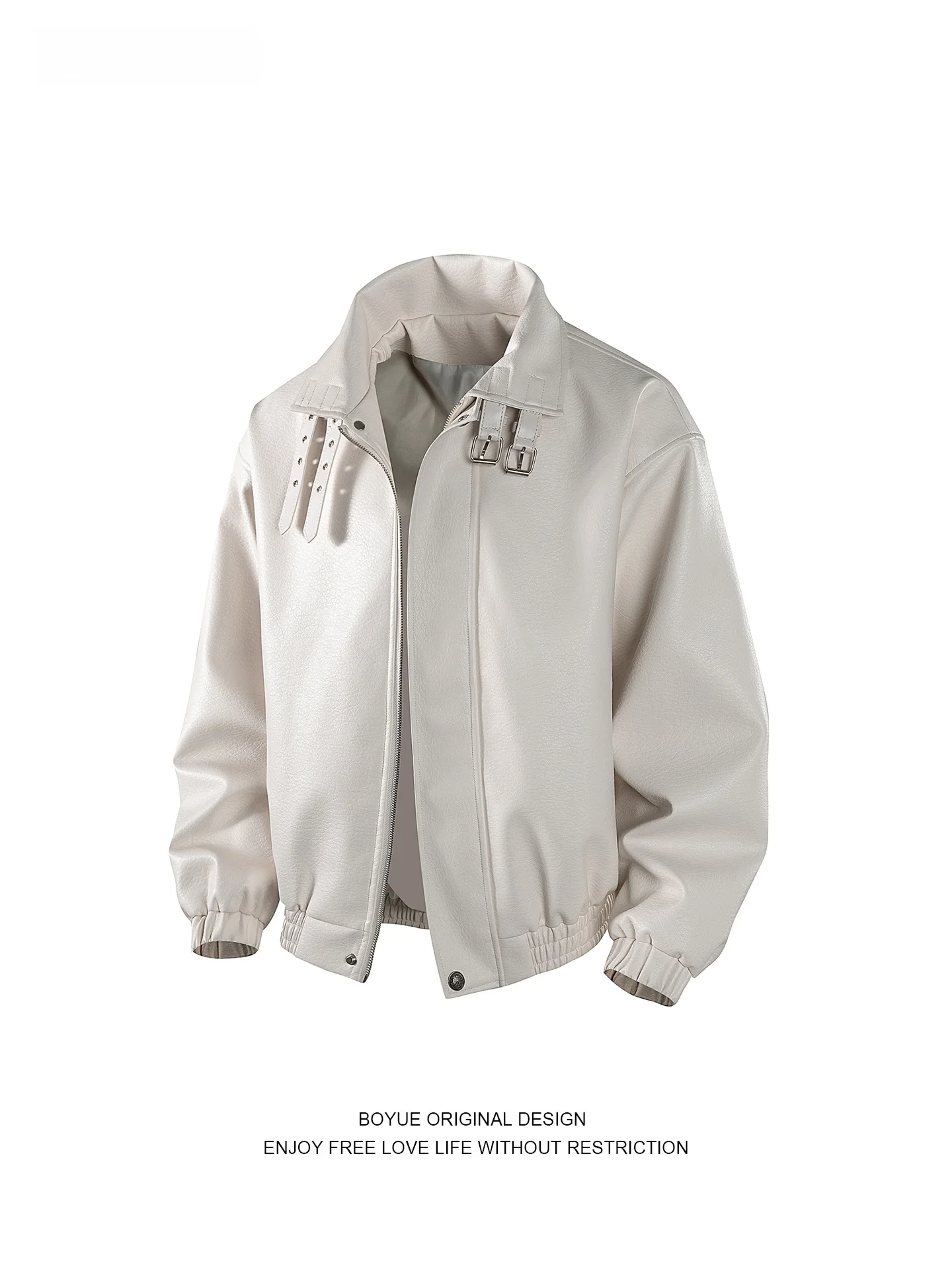 

Кожаная куртка Boyue для активного отдыха, повседневная, свободного кроя, унисекс, модная, для весны, осени и зимы