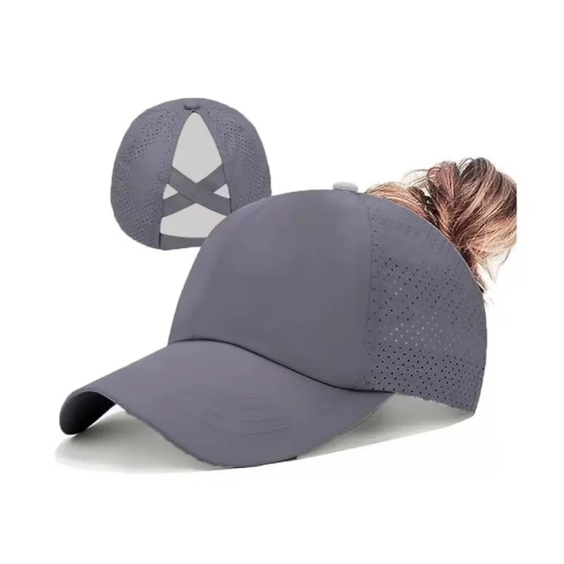 Schnell Trocknende Pferdeschwanz-Baseballkappe Atmungsaktives Mesh Criss-Cross-Rückenteil für Damen Snapback Dad Hat Atmungsaktive Mütze Outdoor Sonnenkappe – Detail 6