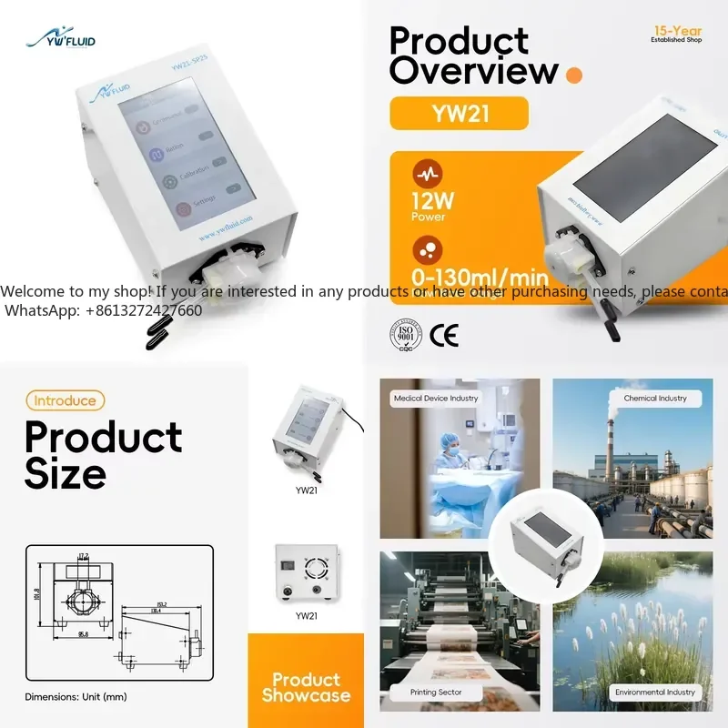 YW21 Accurate Adjustment Control Flow Adopt High Precision Intelligent Micro Peristaltic Pump