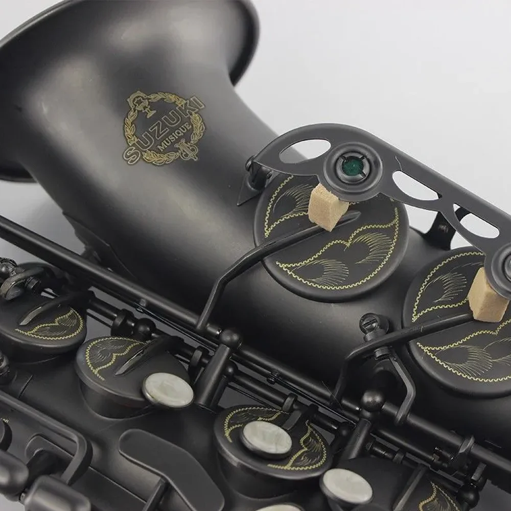 

Professional instrument alto saxophone E-flat matte black nickel plated surface saxophone with package accessories