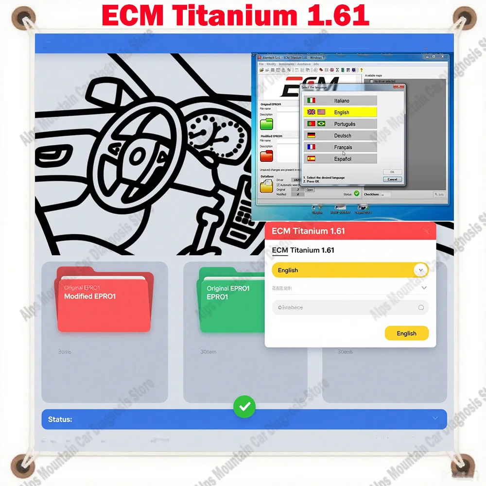 

Newest Car Repair Software ECM TITANIUM 1.61 With 26000 + Driver ECM 18259+ Drivers for ecu tool Only Send link windows 10