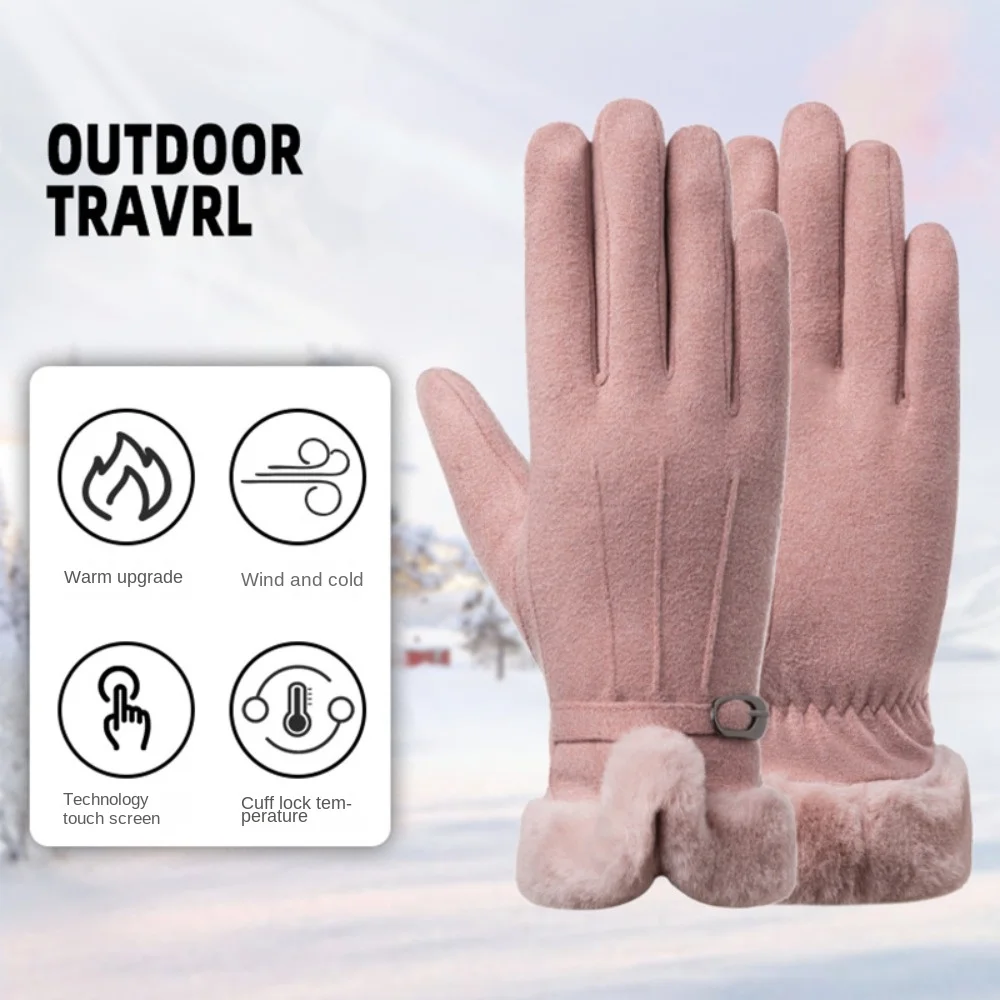 New Touchable Screen Winter Gloves Warm Full Finger Touch Screen Gloves Windproof Cold Proof Gloves Outdoor Sports