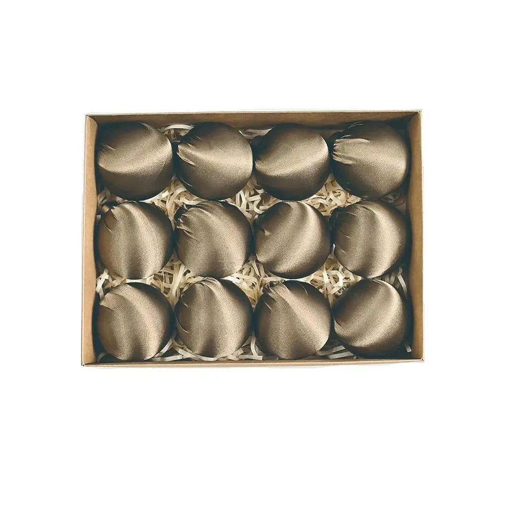 

12pcs 6cm Satin Christmas Ball Glossy Velvet Multicolor Christmas Gifts Ball Shiny DIY Crafts Xmas Tree Pendant Home Decor