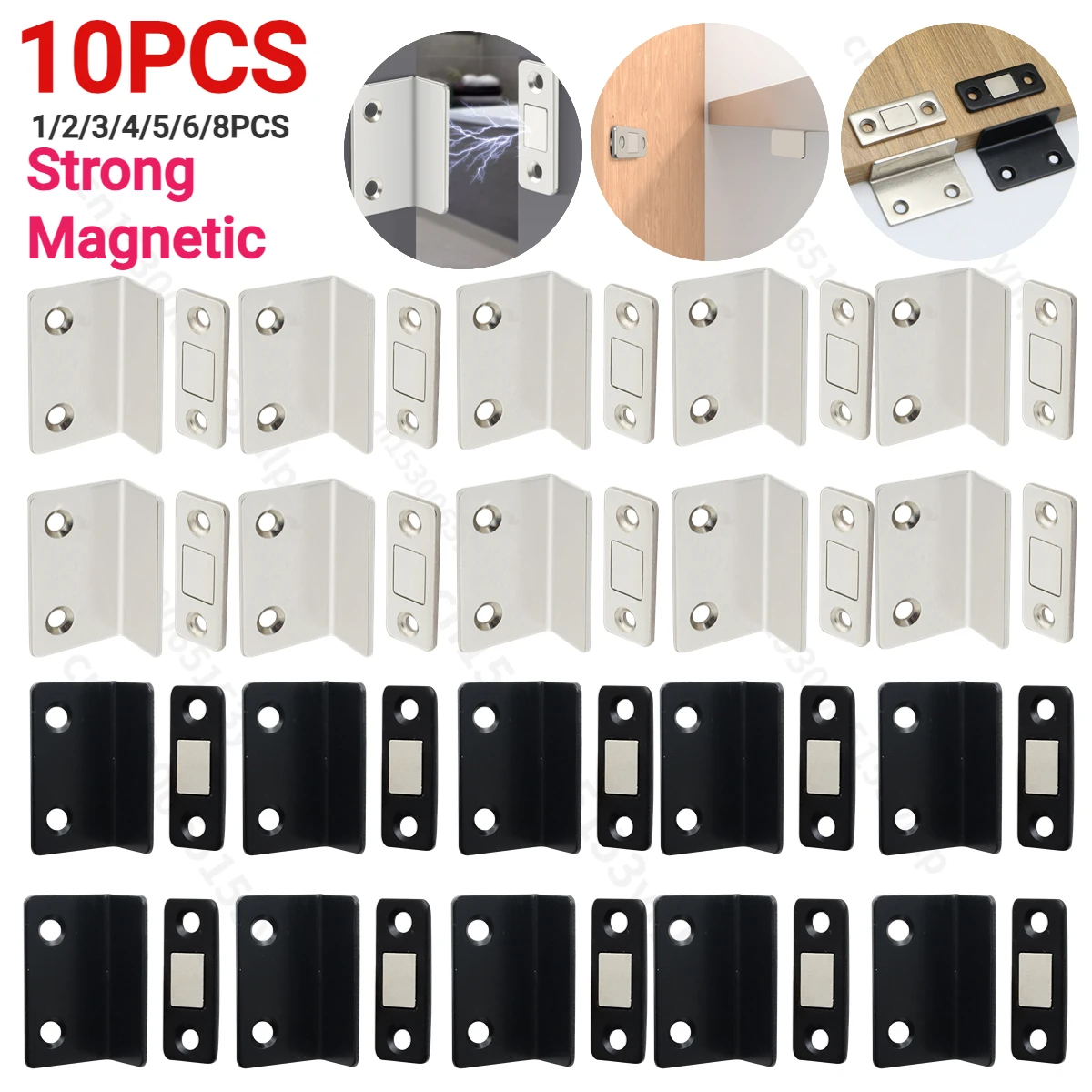 1-10PCS Strong Magnetic Cabinet Catches Magnet Door Stops Hidden Door Closer With Screw For Closet Cupboard Furniture Hardware