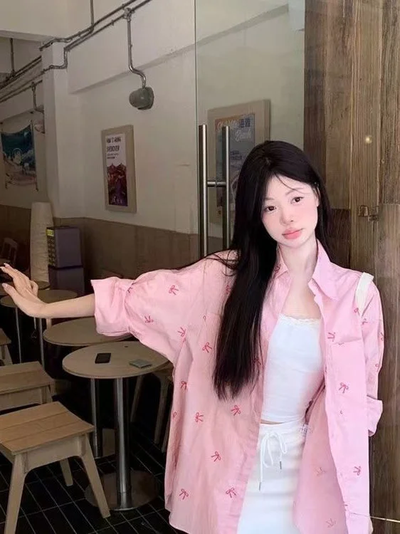 

Long Sleeve Shirts Womens Plaid Cotton Oversized Retro Turn Down Collar Spring Street Korean Style Outfit Trendy Comfortable