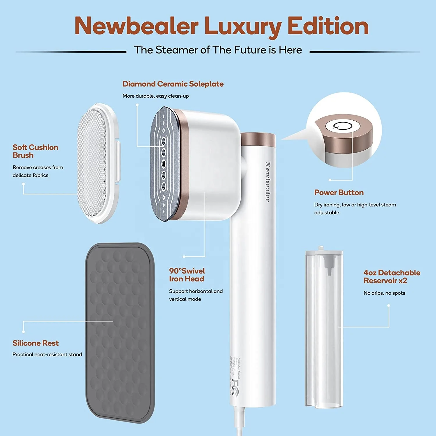 مكواة بخار محمولة للسفر للملابس، مكواة كهربائية محمولة، باخرة ملابس محمولة باليد