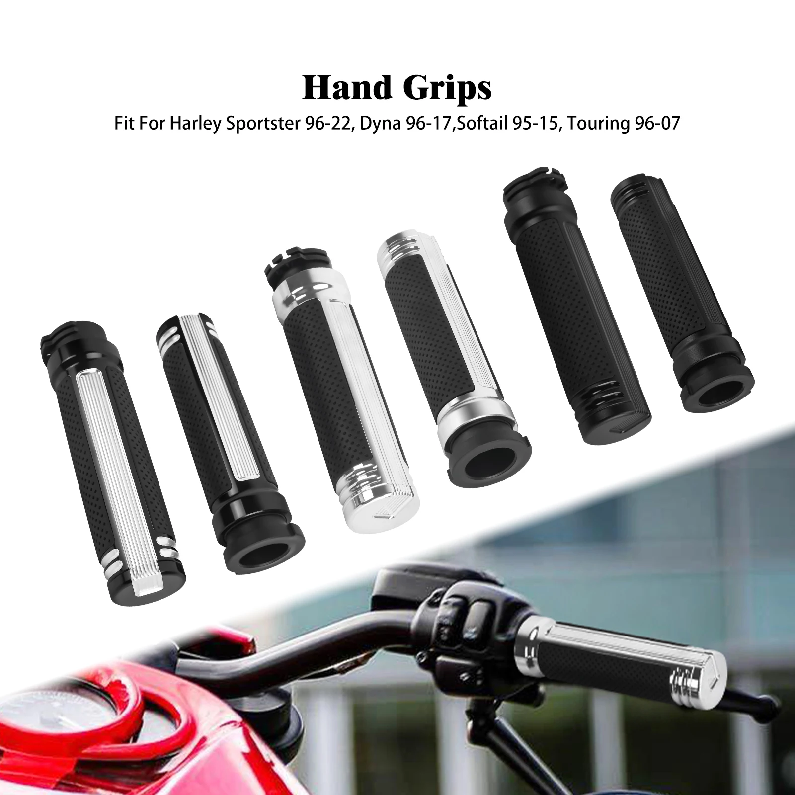 

Motorcycle Grips 1'' 25mm Handlebar Handle Bar Hand Grip For Harley Touring Road Glide Softail Fat Boy Dyna V-rod Sportster XL