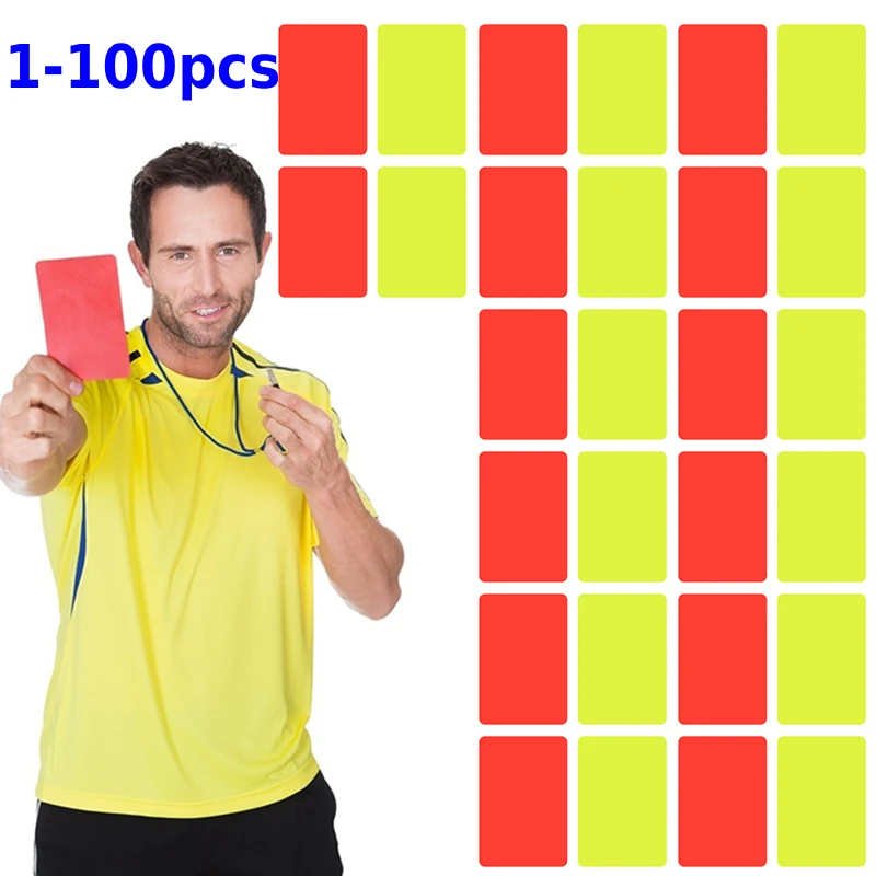 2-100pcs Red Yellow Card Multi-function 3.2x4.3Inch Soccer Referee Red Cards for Football Match Training Referee Accessories Hot