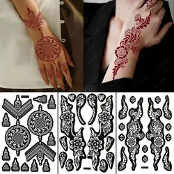 Plantilla de tatuaje de Henna reutilizable para mujer, manga de brazo de mano, impermeable, temporal, bricolaje, plantilla de pintura, suministros de tatuaje