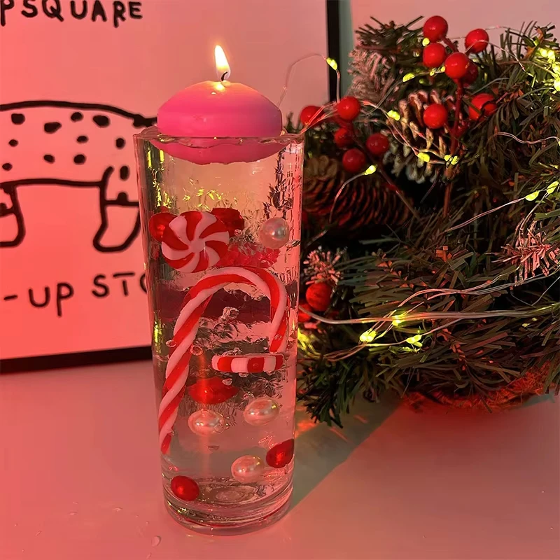 1 Set 6054 Christmas Vase Clear Hydrogel vase Decorative Filling Beads Floating Pearl Candy Floating Candle Vase Filling Holiday