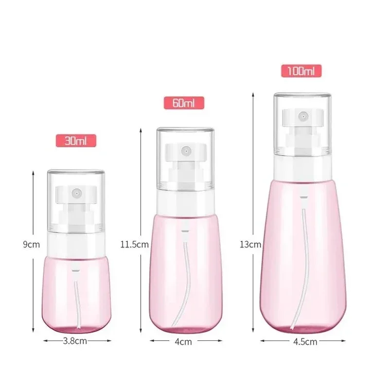 50PCS 30/60/100ml Empty Plastic Spray Bottles Refillable Mini Travel Fine Mist Spray Containers for Perfume Hairspray Lotion