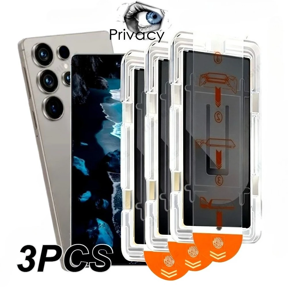 

3Pcs Privacy Full Screen Protector for Samsung Galaxy S26 S25 S24 Ultra S23 S22 S21 Plus S25 S24 S23 FE Easy Installation Glass