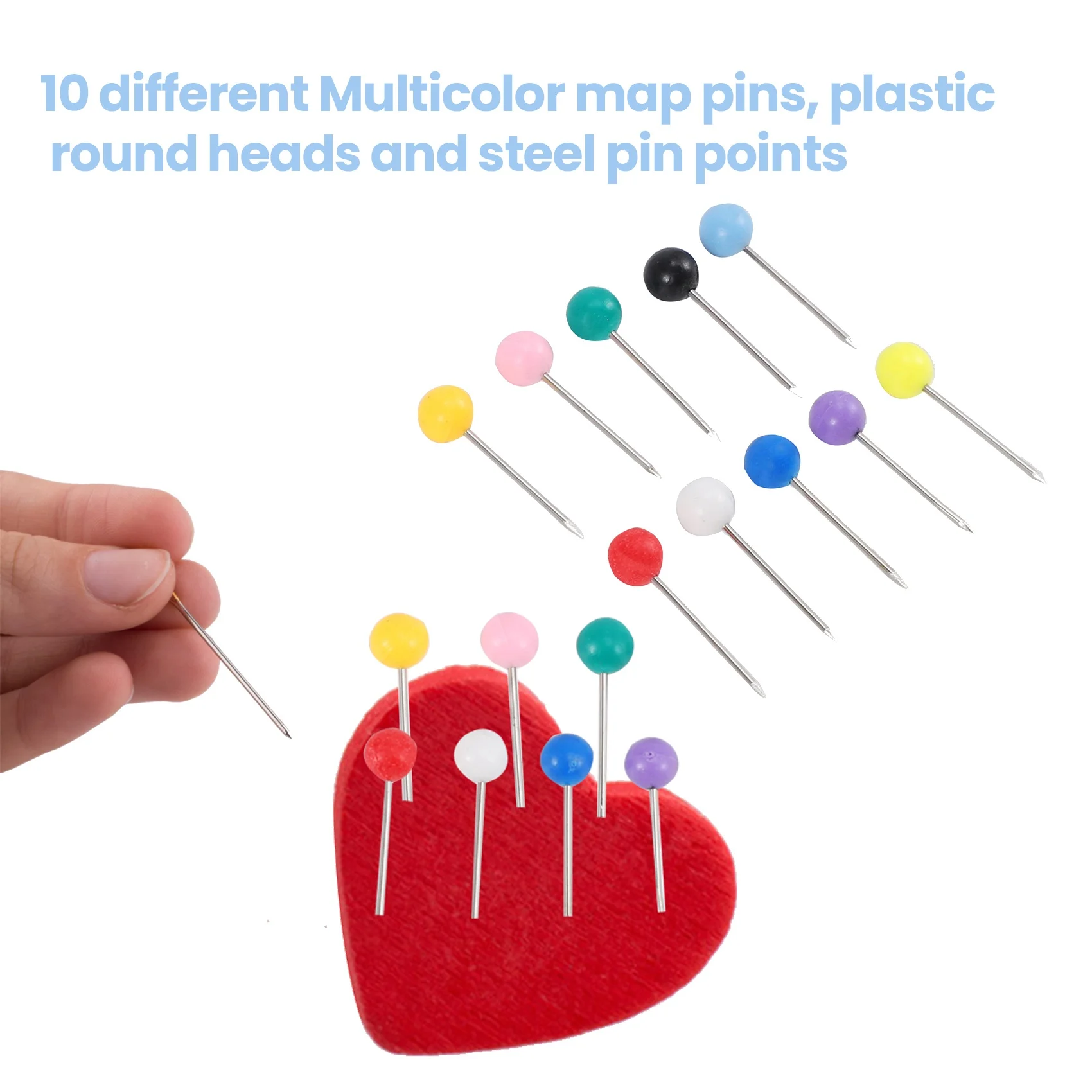 The New 1000 Pcs Map Tacks Push Pins Plastic with Steel Point Cork,Board Safety Colored Thumbtack Office School Supply