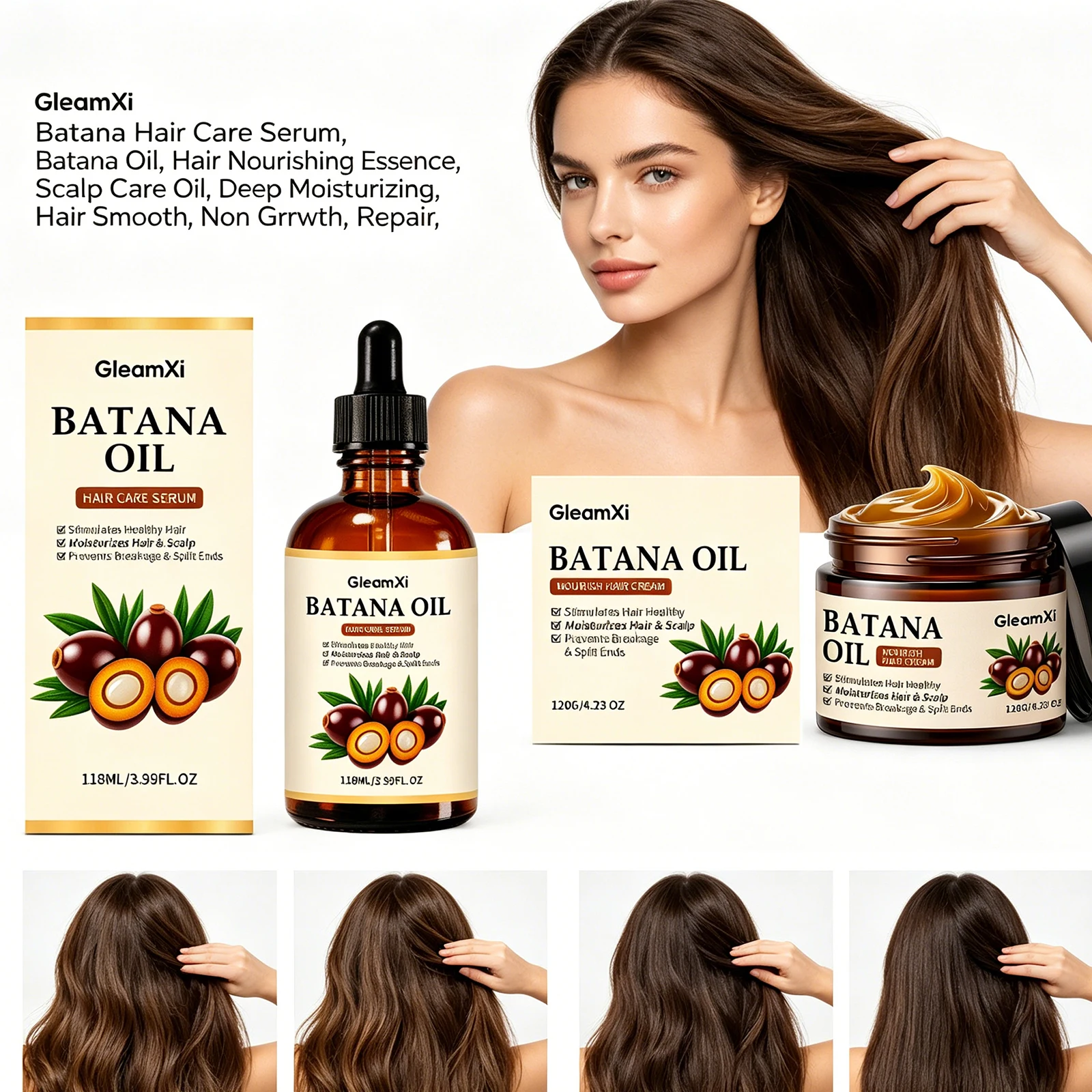 

Hair Oil Hair Balm Multi Purpose Nourishing Care Hair Scalp Deep Moisturizing Smooth Light Refreshing Dry Frizzy Hair Beauty