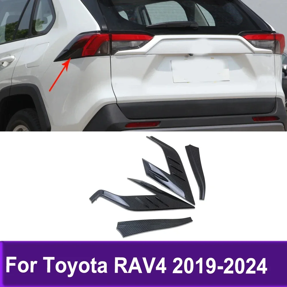 Exterior Accessories For Toyota RAV4 RAV 4 2019-2022 2023 2024 Chrome Taillight Strip Rear Light Lamp Cover Sticker Trim