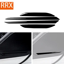 For Audi A4 B9 RS4 S4 2017 2018 2019 Door Speaker Cover Trim Strip Piano Black Stickers Interior Mouldings Car Accessories