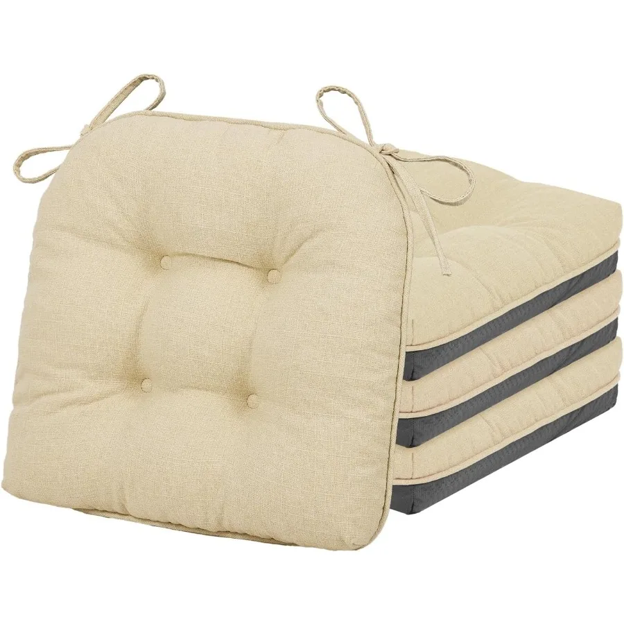 

Dining Chair Cushions Set of 4 Kitchen Chair Cushions Chair Pads with Ties and Non Slip Backing Shredded Memory Foam Seat Pads