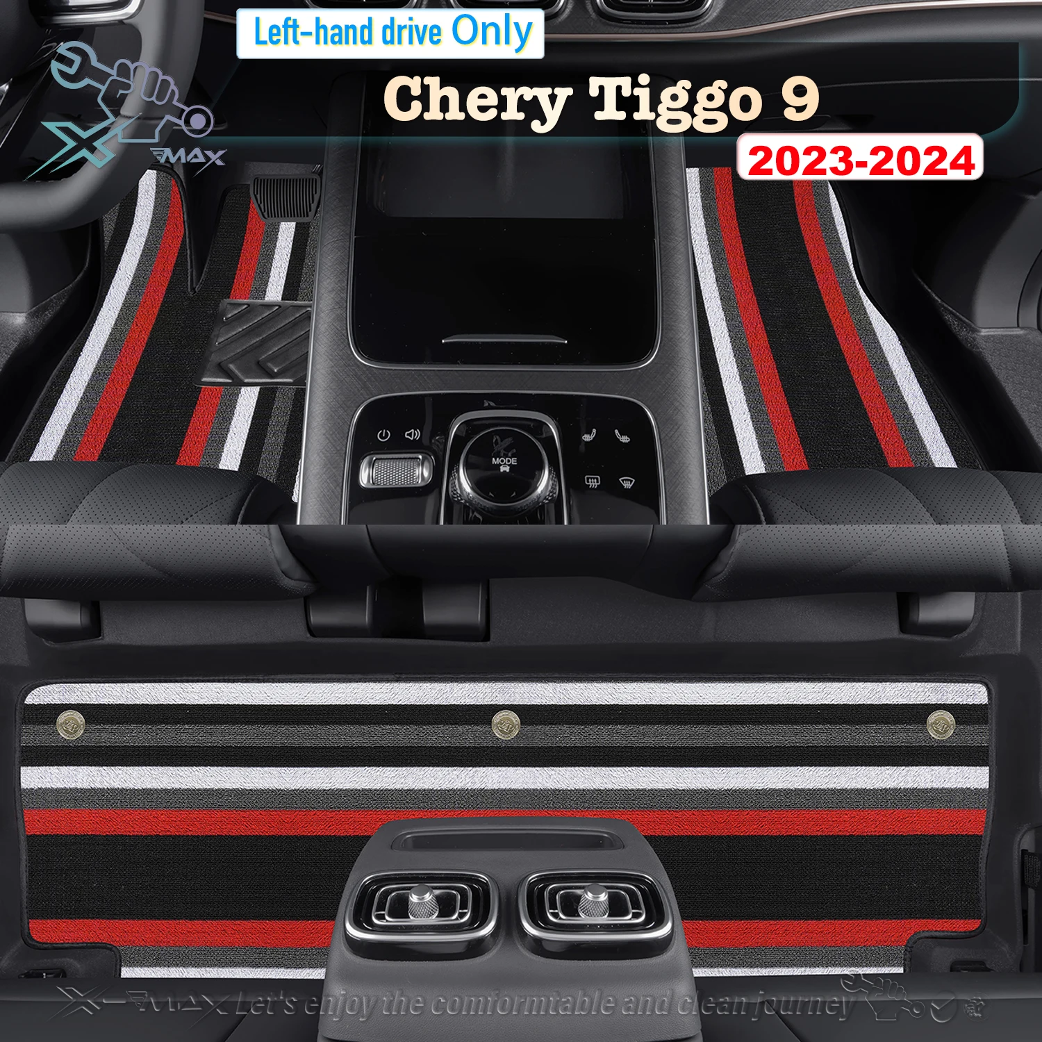 Left-hand Drive Car Floor Mat For Chery Tiggo 9 2023-2024 Full Surround Foot Mat Automotive Floor Mat Floor Liner Water-proof