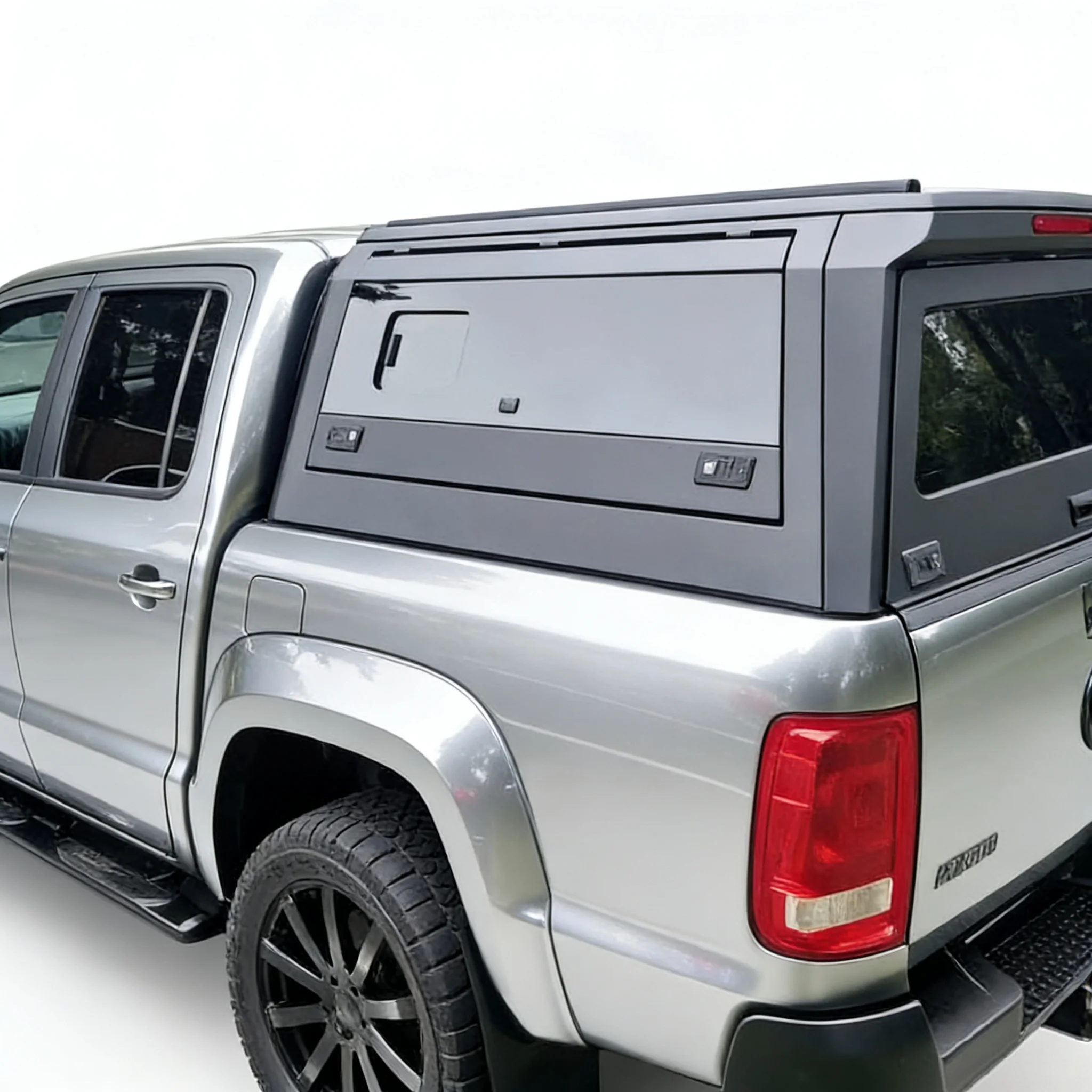 Aluminum Hardtop Canopy for VW Amarok 2010+, Glass Window, No-Drill Install, Key Lock, Waterproof & Dustproof