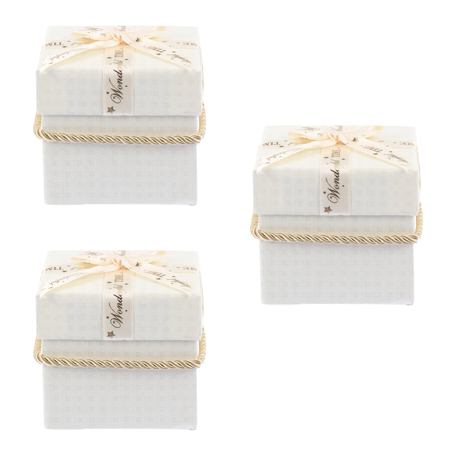 

3 Pcs Gift Box Christmas Present Boxes Packaging Container for Candies Crafts Plastic Wrapping Square Storage Boxes