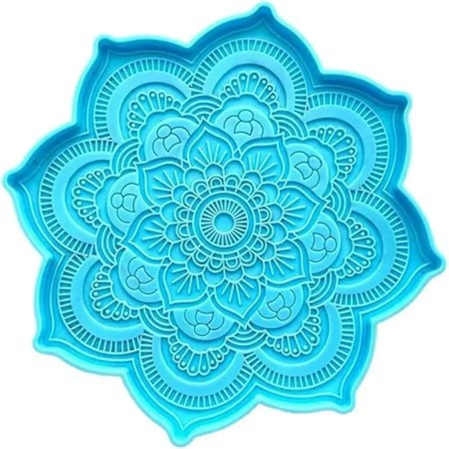 Blue Epoxy Resin Silicone Molds - Epoxy Resin Mold Flower Tray Cup Mat Casting Silicone Mould DIY Crafts Home Decoration Making