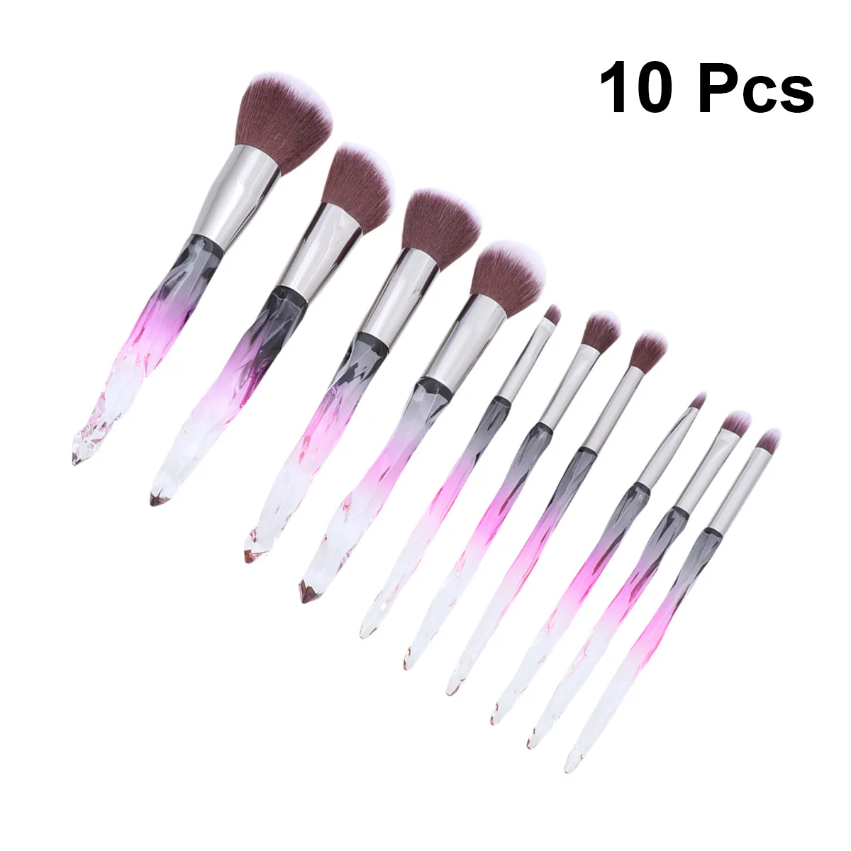 10 個のメイクブラシセットクリスタルハンドルブラシソフトプレミアムファイバー女性のための基本的な毎日のメイクツールギフト