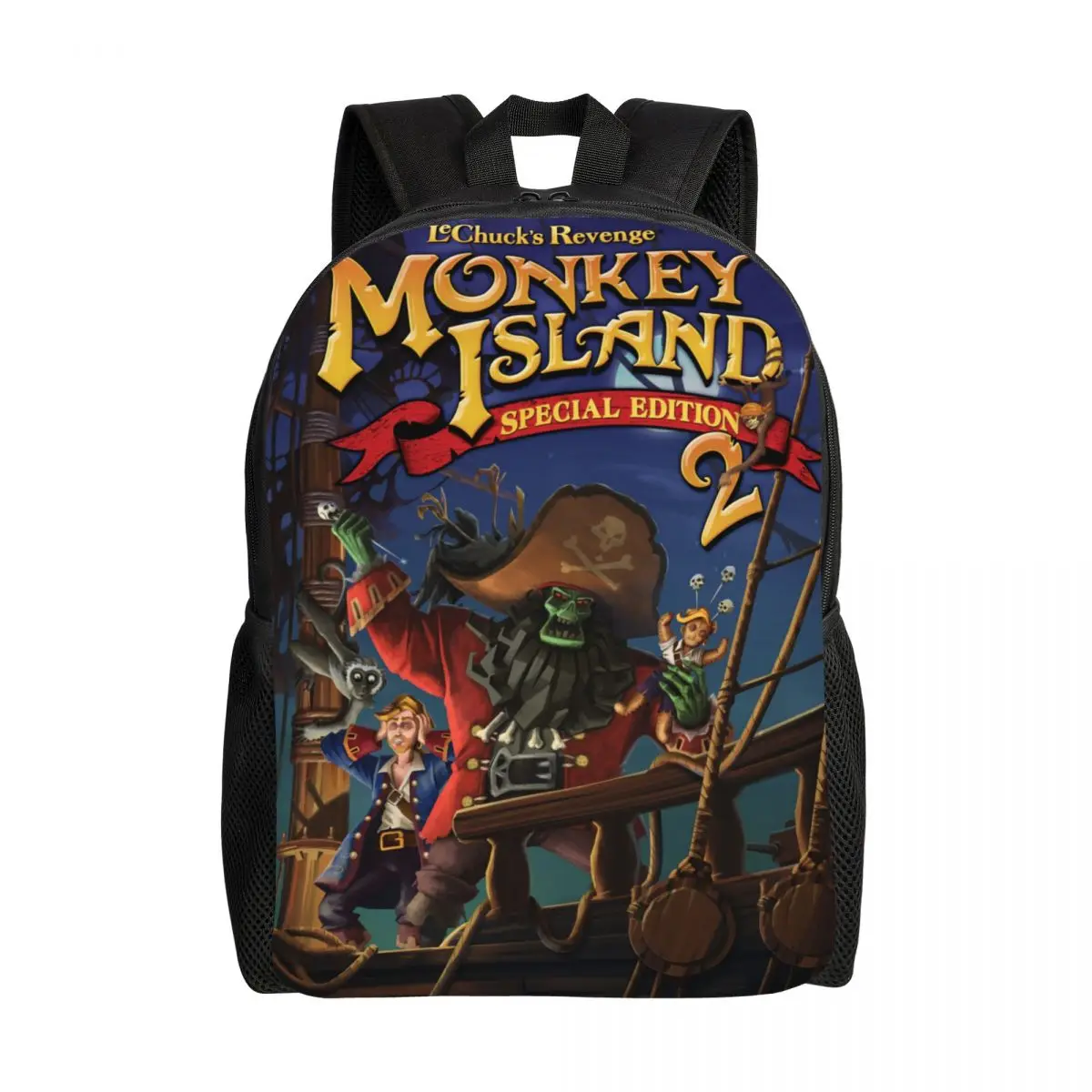 Customized The Secret Of Monkey Island Backpack Water Resistant School College Adventure Action Game Bag Print Bookbags