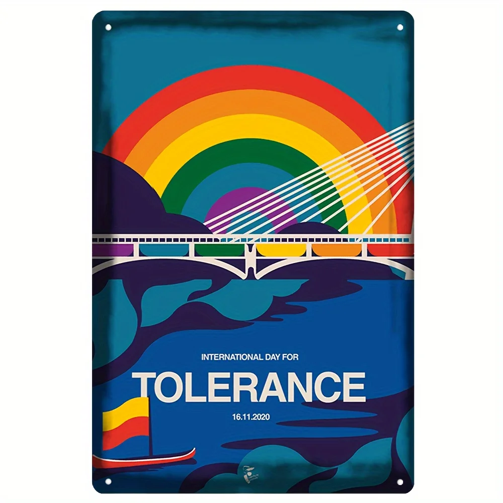 Vintage Tolerance Metal Tin Sign 8x12 Inch Waterproof Retro Wall Decor Plaque for Bar Garage Home Cafe