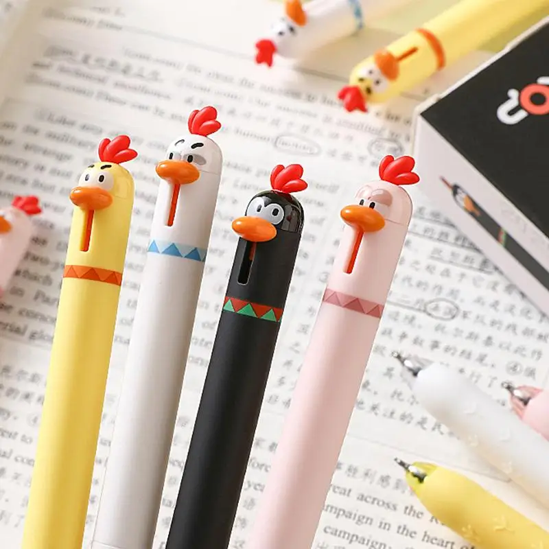 

【W】Cute Pet Chick Creative Funny Stress Relief Press Neutral Pen INS High Beauty Student Black Pen