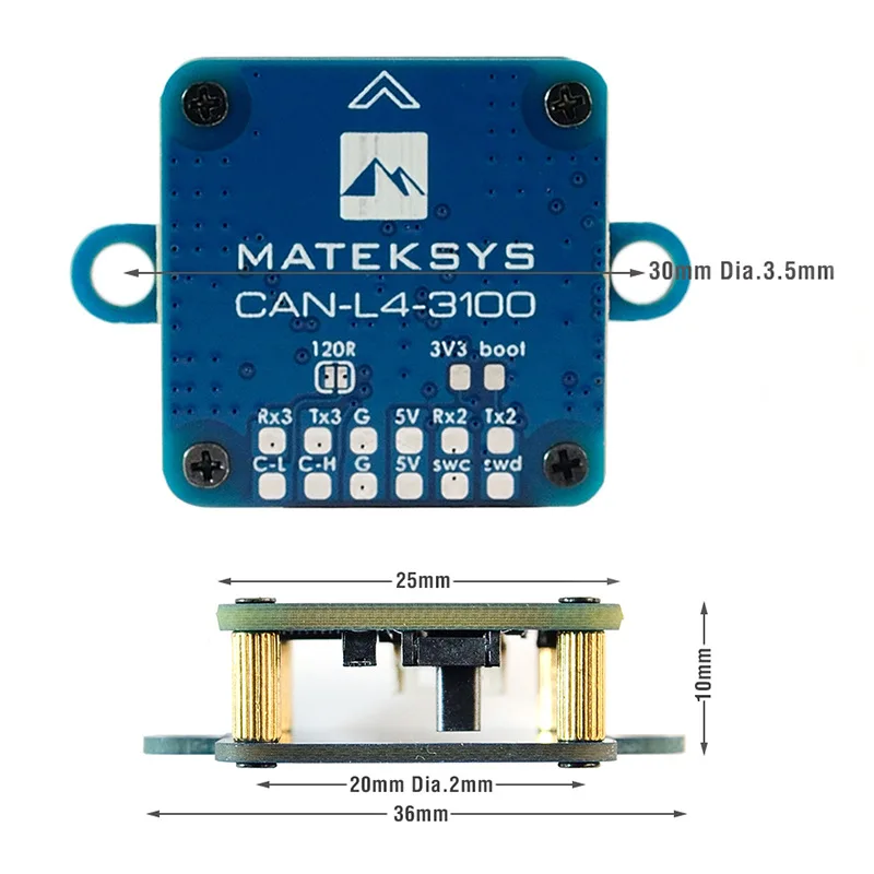 Matek-Sensor magnético RM3100 para Dron, modelo de bajo consumo de energía, con GPS, controlador de vuelo FPV, CAN-L4-3100