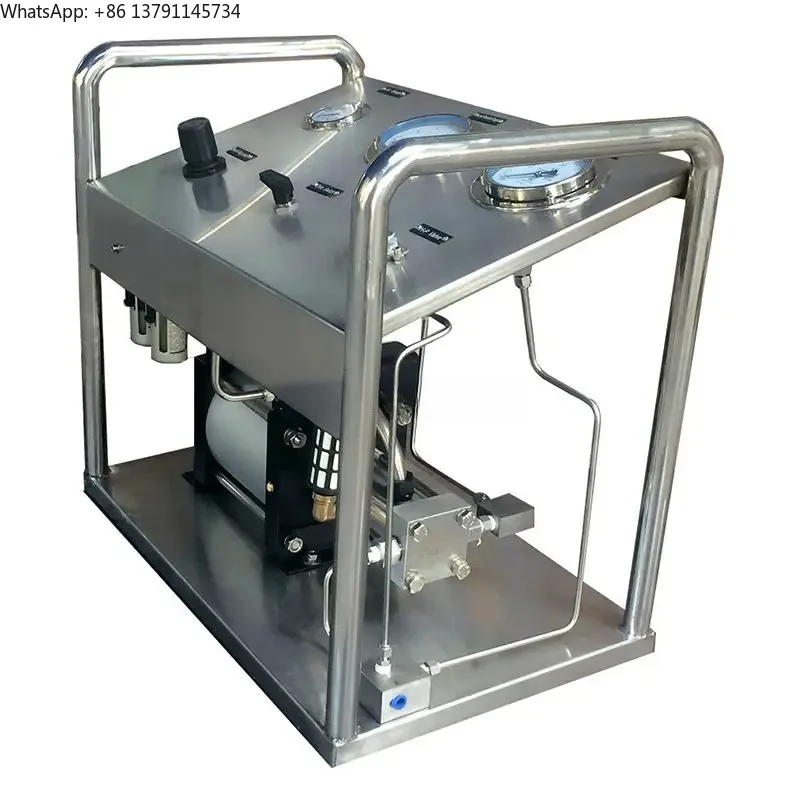 

Wellness Model:US-GB100 50-80Mpa Manual pneumatic driven Nitrogen helium gas pressure testing pump system