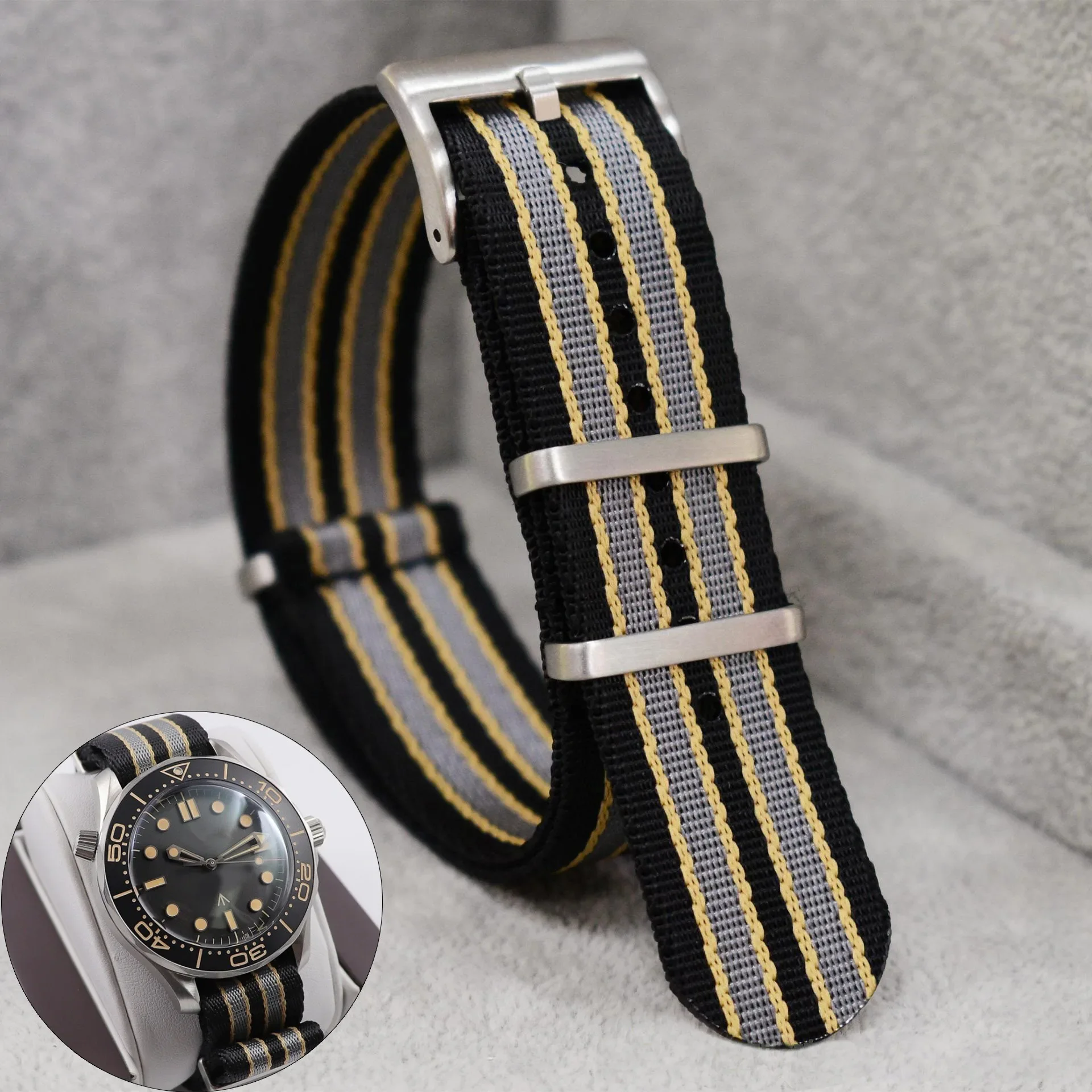 20mm Nylon Watch Strap for Omega 007 Replacement High Density Nylon Band for Rolex Premium Soft  Universal Sports Watch Band