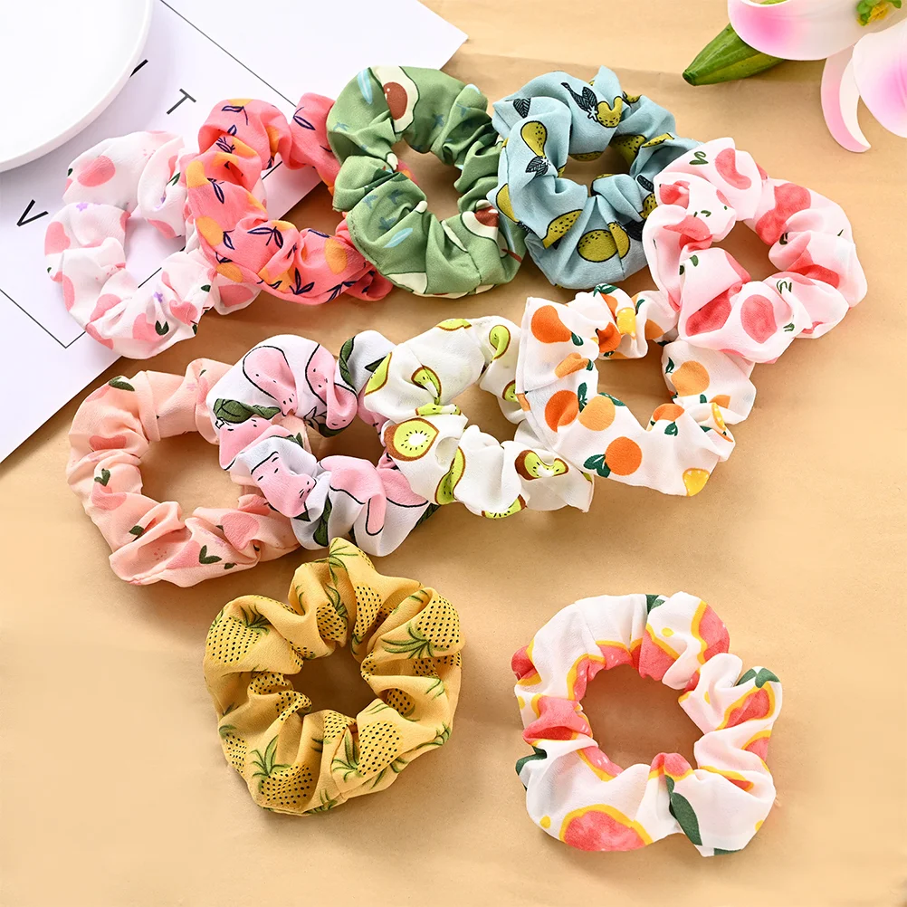 20 Pcs Hair Bands Fruit Sausage Ring Women Ties Curly Girl Headdress Scrunchy Miss