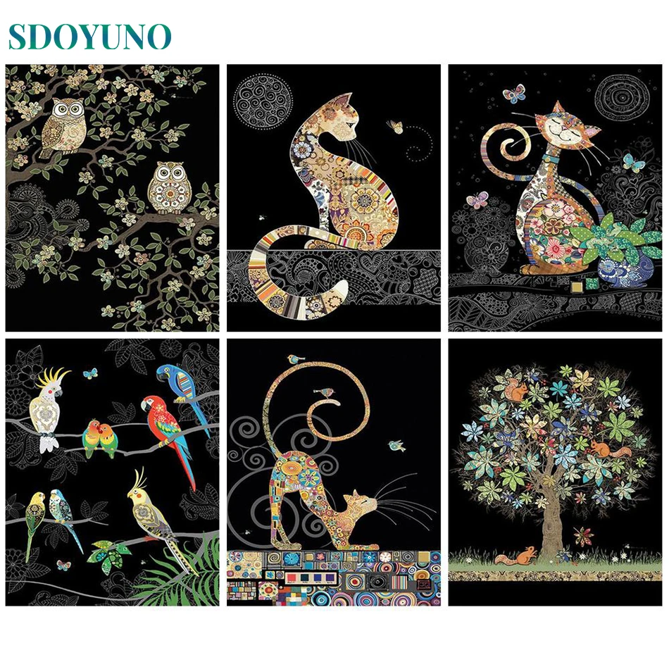 

SDOYUNO 30x20cm Oil Painting By Numbers Animal On Canvas Pictures Drawing Paint Kits For Adults Coloring By Numbers Home Decor