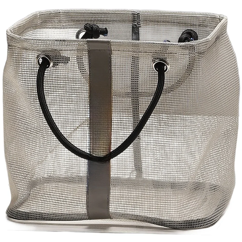 Large Capacity Bath Container Toiletries Organizer Black Mesh Bath Storage Mesh Ventilation Breathable PVC Mesh